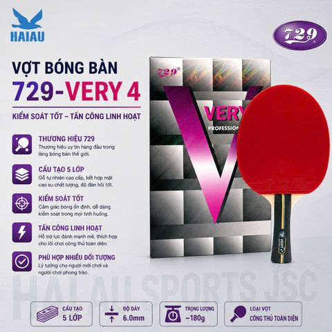 Vợt Bóng Bàn 729 Very 4 Sao