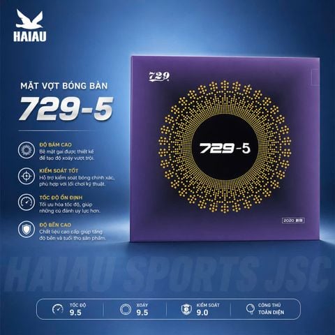 Mặt vợt bóng bàn 729-5 Chính Hãng