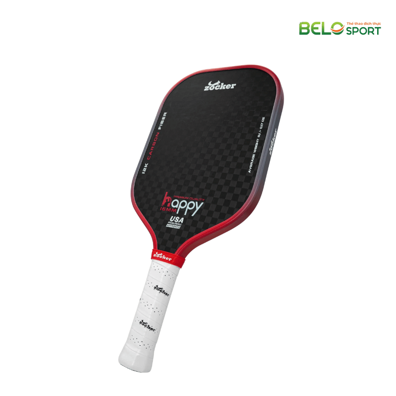 Vợt Pickleball Zocker Happy HP3 Premium Quality Màu Đỏ