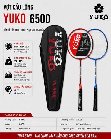 Vợt Cầu Lông Yuko 6500 Chính Hãng