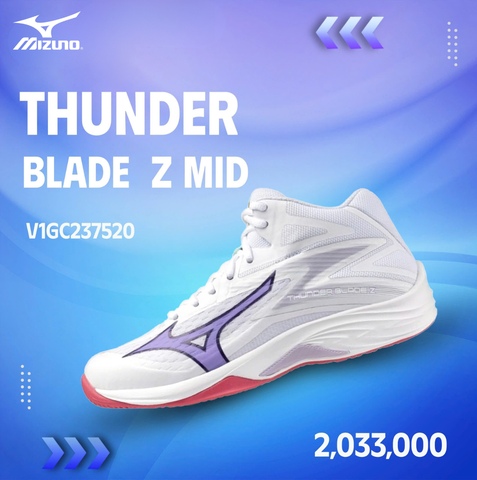 Giày Bóng Chuyền Cổ Lửng Mizuno THUNDER BLADE Z MID  — Bảo Vệ Cổ Chân, Hiệu Suất Tối Ưu