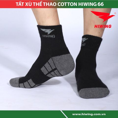 Tất Thể Thao Hiwing 66 Màu Đen