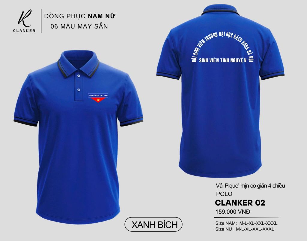 Áo Polo Đoàn Thanh Niên Việt Nam Cờ Đỏ Sao Vàng Nam Nữ
