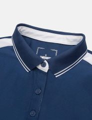 Áo Polo Thể Thao Cao Cấp Clanker 05 Nam Nữ Màu Xanh Than Viền Trắng