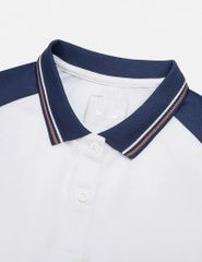 Áo Polo Thể Thao Cao Cấp Clanker 06 Nam Nữ Màu Trắng Xanh Có Viền