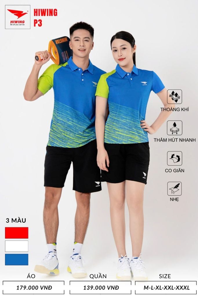 Áo Pickleball, Cầu Lông Hiwing P3 –  Màu Vàng