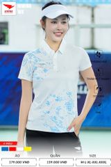 Áo Cầu Lông , Pickleball Hiwing W8 - Màu Trắng