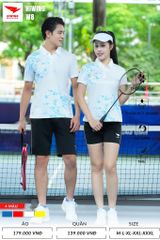 Áo Cầu Lông , Pickleball Hiwing W8 - Màu Trắng