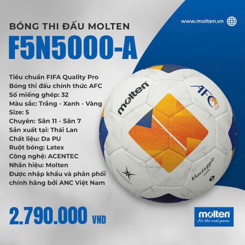 Bóng đá Molten F5N5000-A Size 5