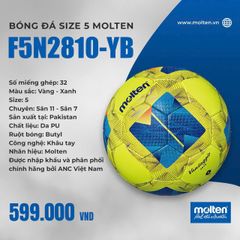 Bóng đá Molten F5N2810-YB Size 5 Màu Vàng