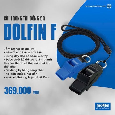 Còi Trọng Tài Bóng Đá Molten Dolfin F Có Dây
