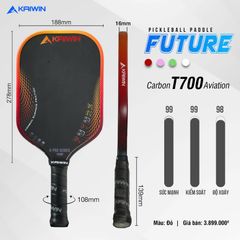 Vợt Pickleball Kaiwin Future T700 16mm Màu Đỏ
