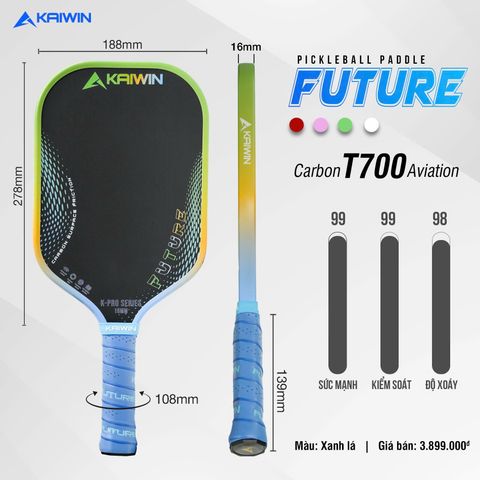 Vợt Pickleball Kaiwin Future T700 16mm Màu Xanh