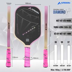 Vợt Pickleball Kaiwin Diamond Gen 2 Màu Hồng