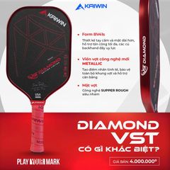 Vợt Pickleball Kaiwin DIAMOND VST Màu Đỏ