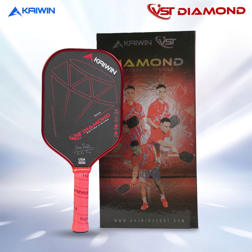 Vợt Pickleball Kaiwin DIAMOND VST Màu Đỏ