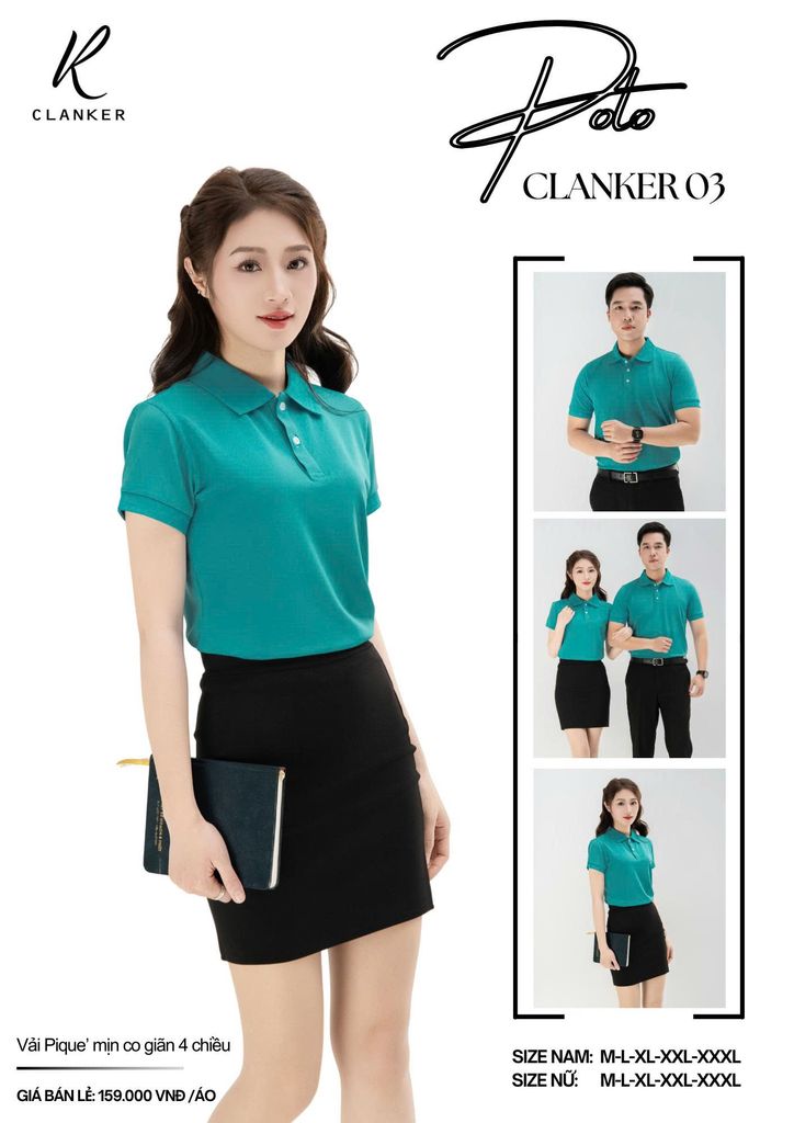 Áo Polo Thể Thao CLANKER 03 Màu Xanh Lý
