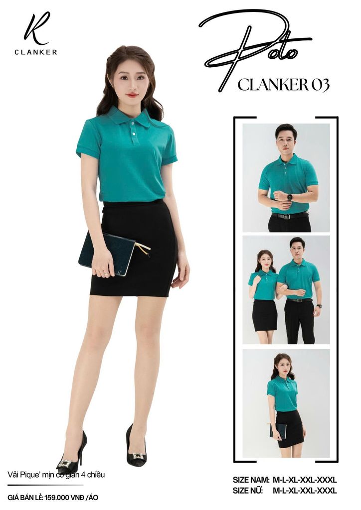 Áo Polo Thể Thao CLANKER 03 Màu Xanh Lý