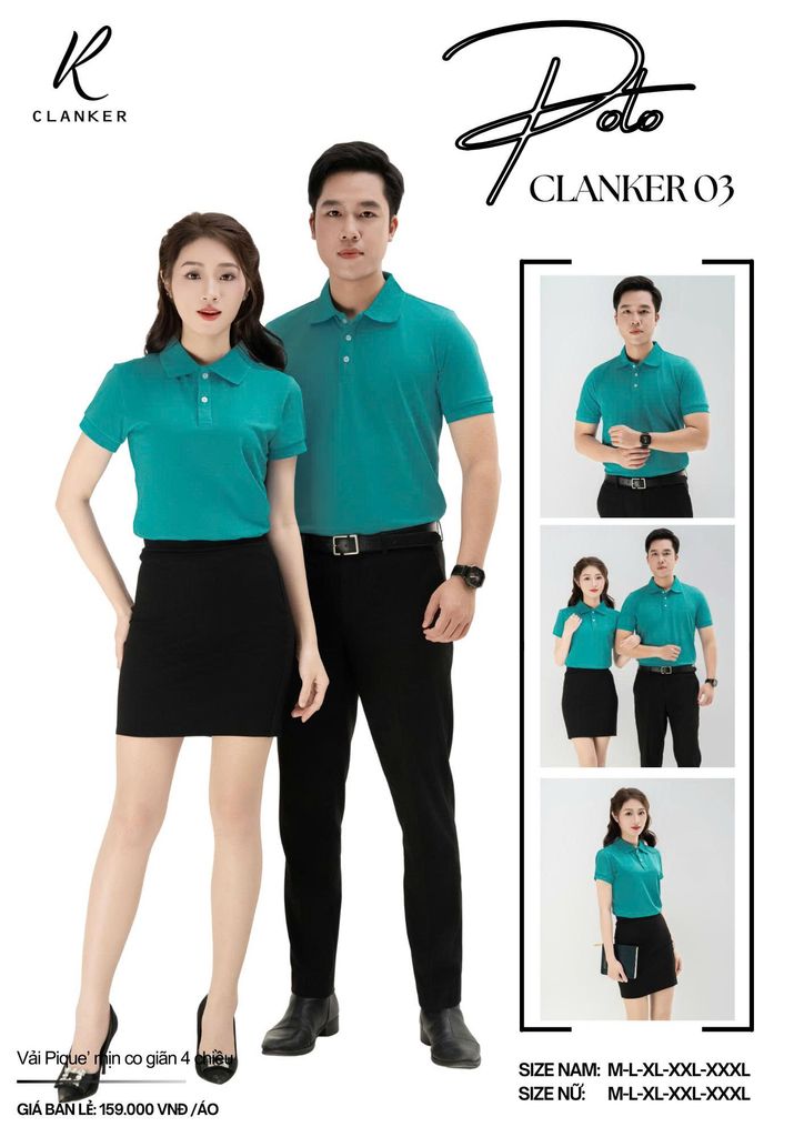 Áo Polo Thể Thao CLANKER 03 Màu Xanh Đỏ