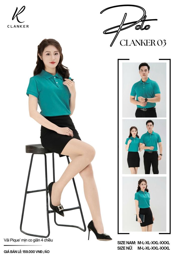 Áo Polo Thể Thao CLANKER 03 Màu Xanh Lý