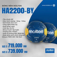 Bóng ném Molten H2A2200-BY – Size 2,3