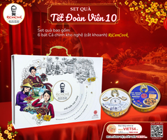 SET QUÀ TẾT ĐOÀN VIÊN 10 - RiCanCook - 1 Hộp mỹ thuật gồm 3 bát Cá Chình Kho Nghệ(Phi Lê) - 3 bát Cá Chình Kho Nghệ(Cắt Khoanh), 1 bát 250g