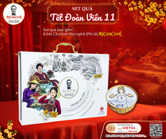SET QUÀ TẾT ĐOÀN VIÊN 11 - RiCanCook - 1 Hộp mỹ thuật gồm 6 bát Cá Chình Kho Nghệ(Phi Lê), 1 bát 250g