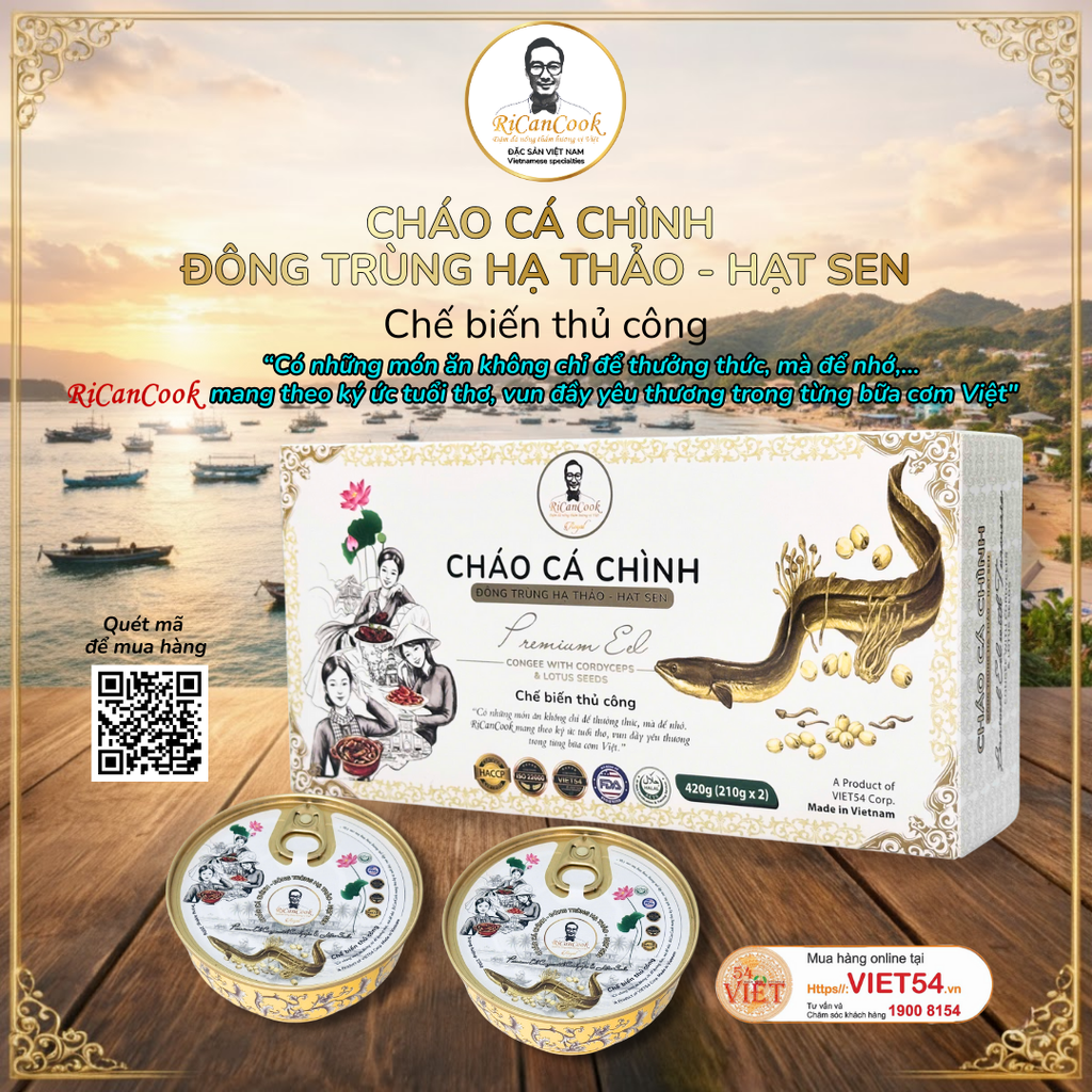 HỘP 2 BÁT CHÁO CÁ CHÌNH – ĐÔNG TRÙNG HẠ THẢO – HẠT SEN - ROYAL - RICANCOOK - (Quý khách vui lòng chọn đơn vị tính)
