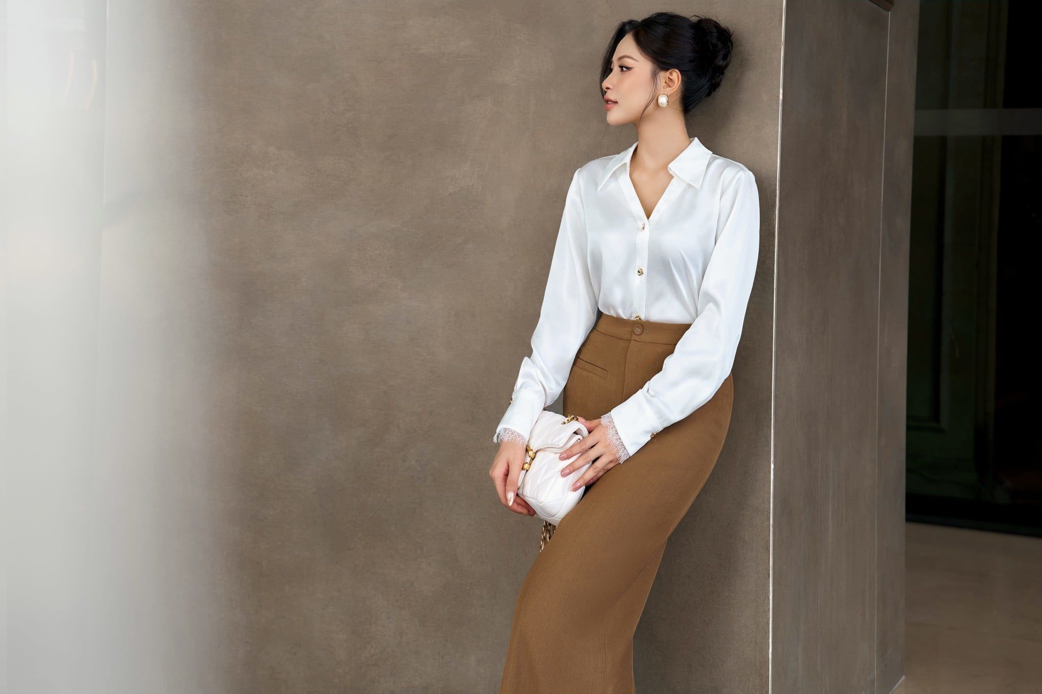  ÁO LỤA PHỐI REN GẤU TAY 