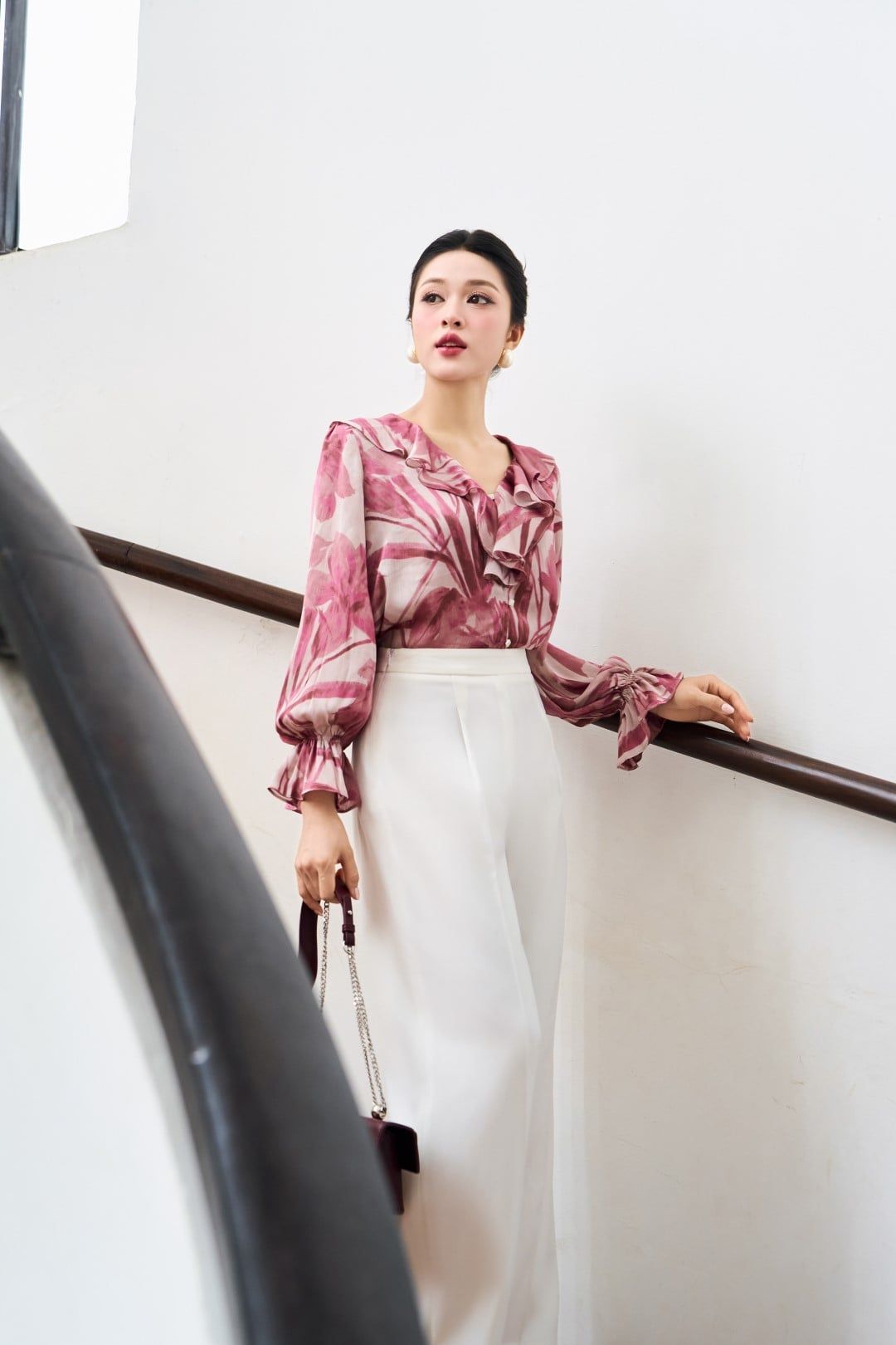  ÁO SƠ MI HOA CỔ BÈO 