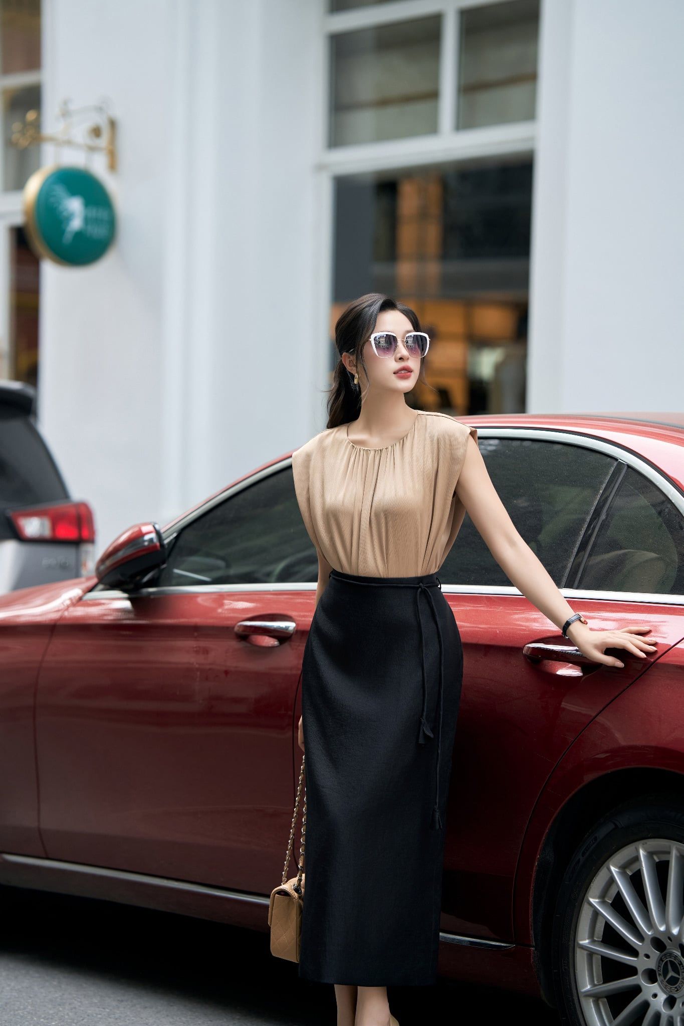  ÁO LỤA SÓNG SÁT NÁCH XẾP LY CỔ 