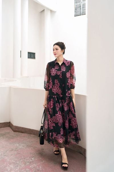  ĐẦM A DÁNG XUÔNG BUỘC DÂY EO 