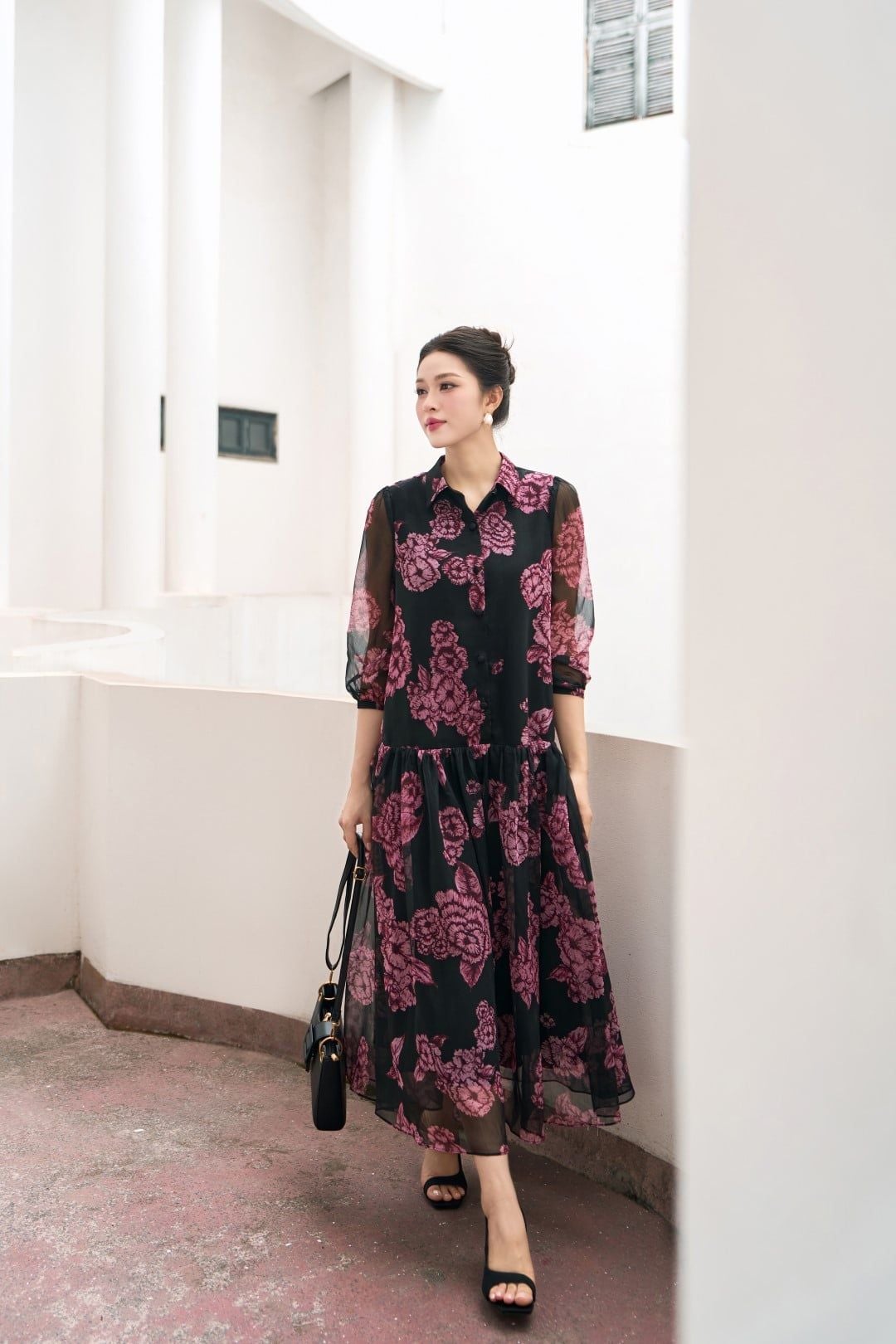  ĐẦM A DÁNG XUÔNG BUỘC DÂY EO 