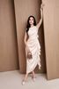  ĐẦM LỤA SATIN BEIGE ĐÍNH HOA THỦ 