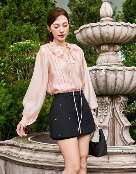  ÁO TƠ HỒNG BÈO CỔ 