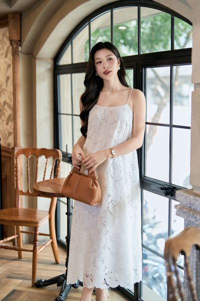  ĐẦM 2 DÂY HỌA TIẾT REN NỔI 