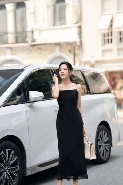  ĐẦM 2 DÂY ÔM EO GẤU PHỐI REN 
