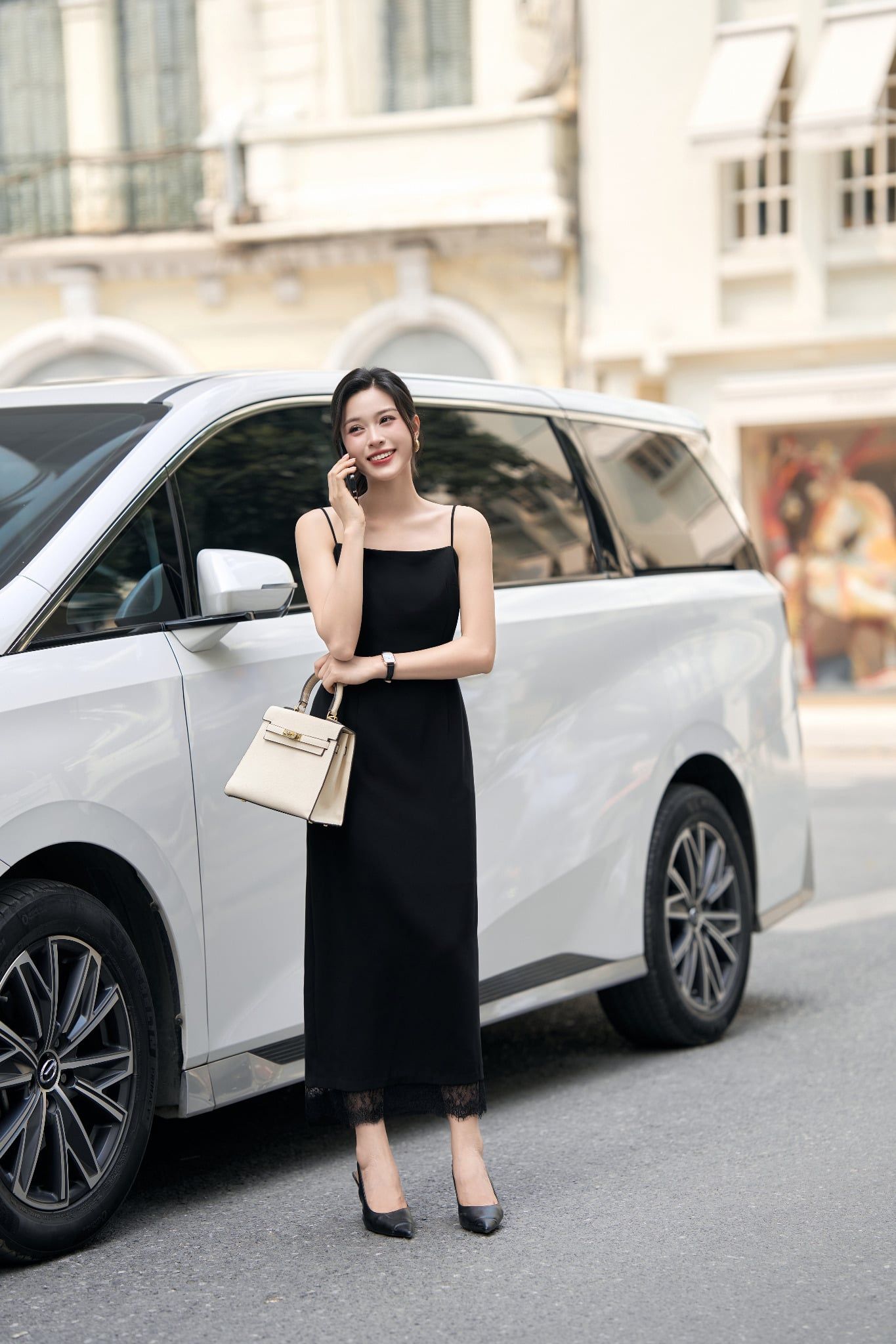  ĐẦM 2 DÂY ÔM EO GẤU PHỐI REN 
