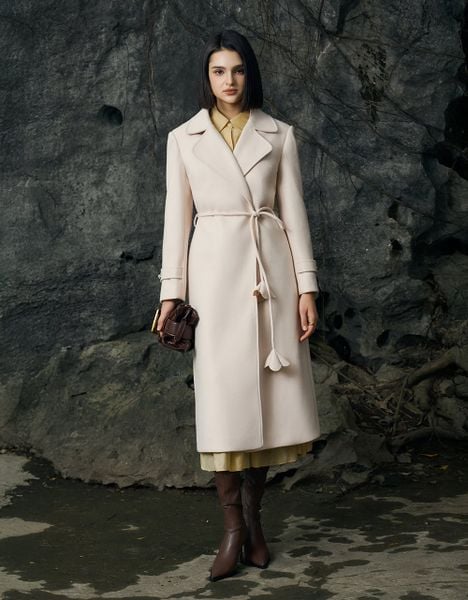  MĂNG TÔ DẠ BUỘC DÂY HOA EO 