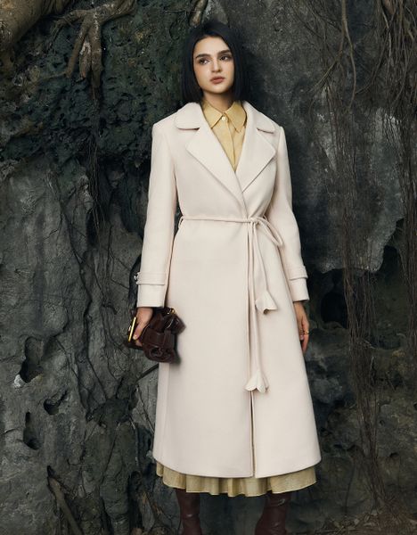  MĂNG TÔ DẠ BUỘC DÂY HOA EO 