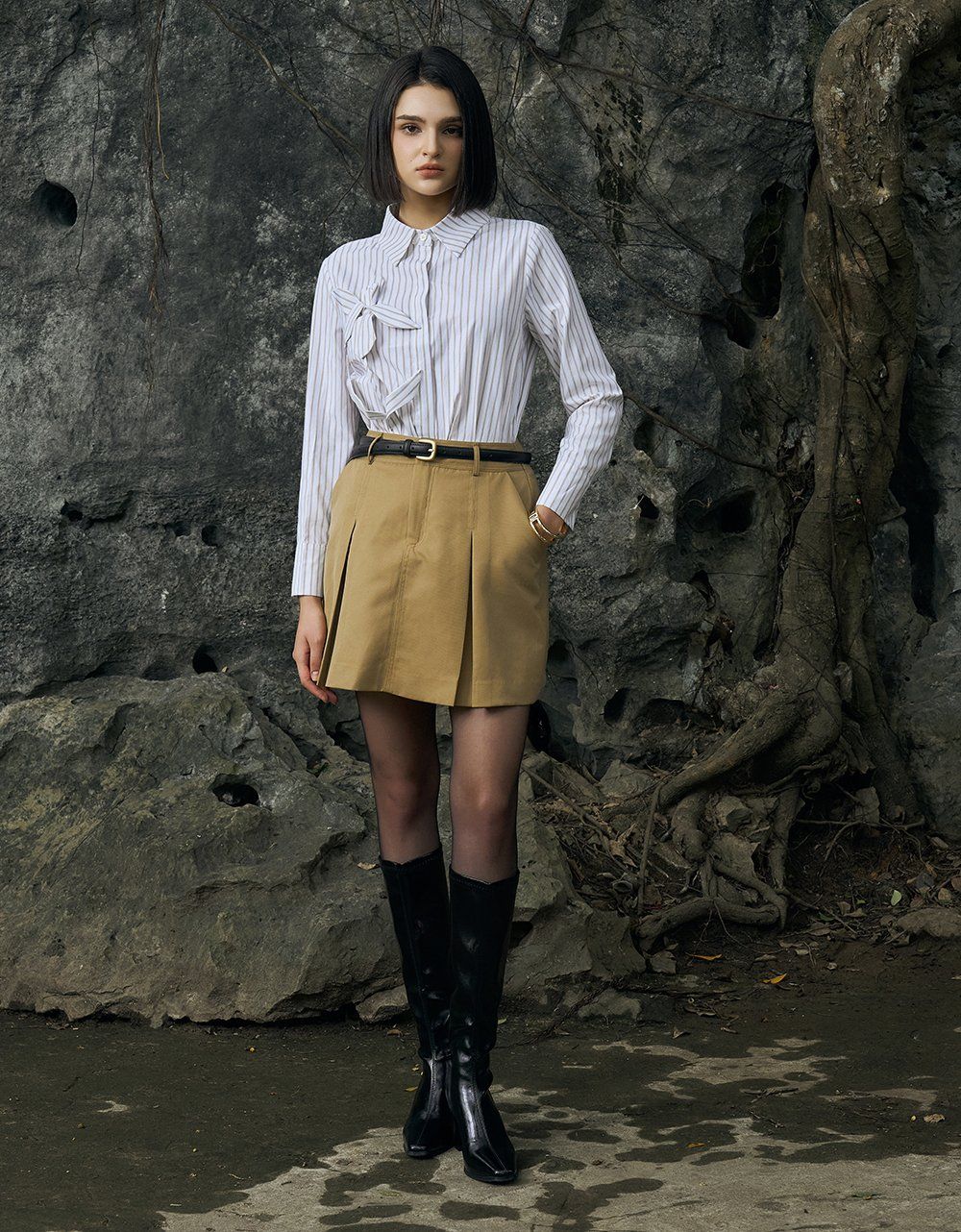  JUPE KAKI NÂU BE LY SÚP 2 BÊN 