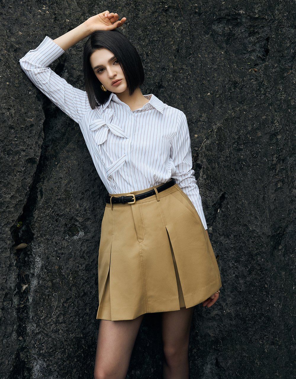  JUPE KAKI NÂU BE LY SÚP 2 BÊN 