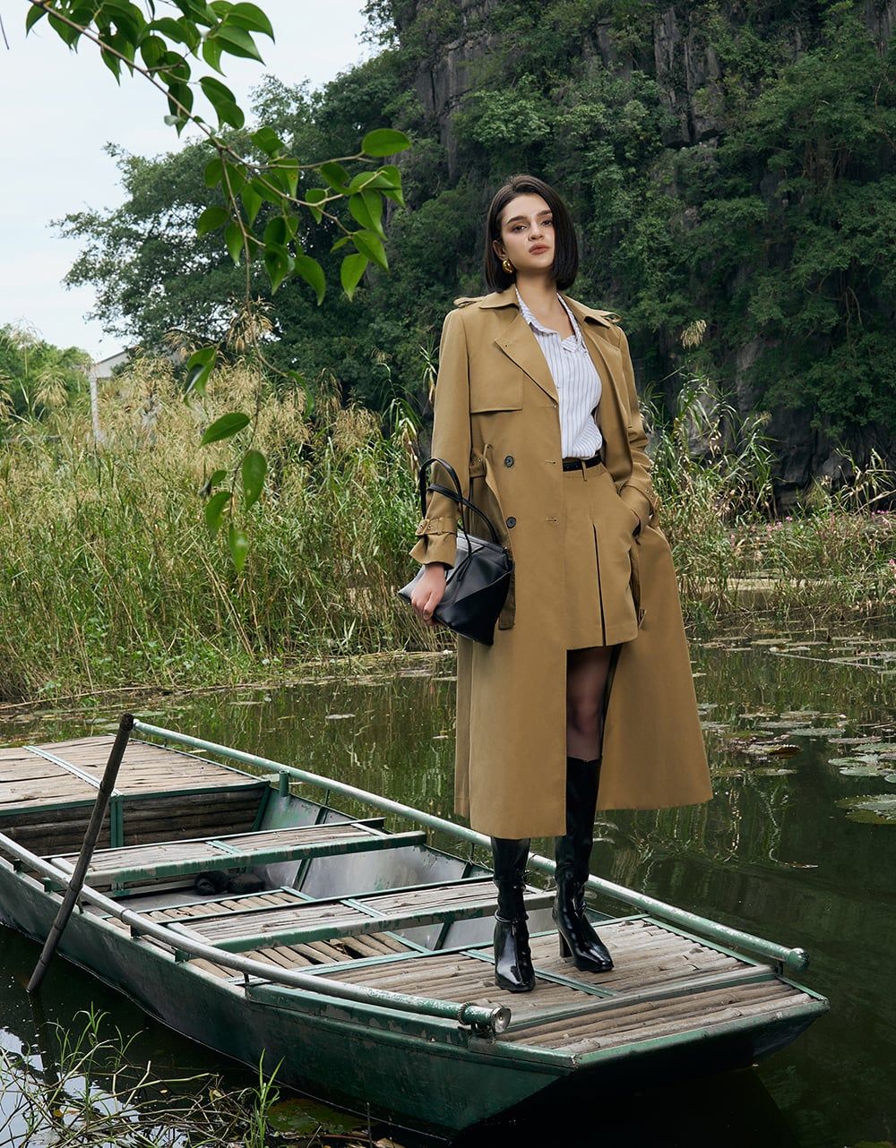  MĂNG TÔ KAKI ĐAI EO 