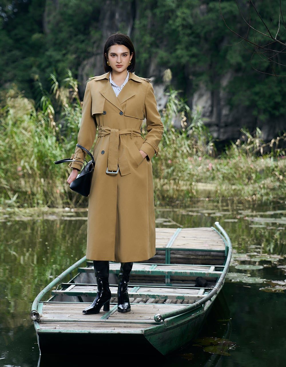  MĂNG TÔ KAKI ĐAI EO 