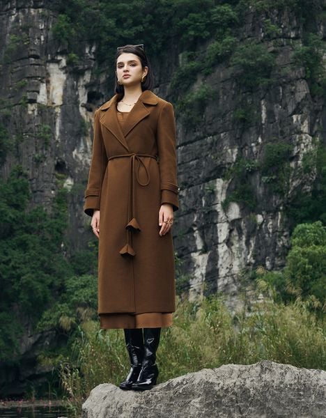  MĂNG TÔ DẠ BUỘC DÂY HOA EO 