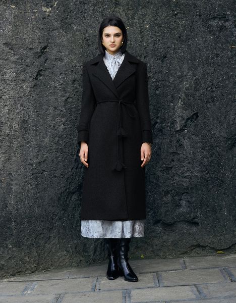  MĂNG TÔ DẠ BUỘC DÂY HOA EO 