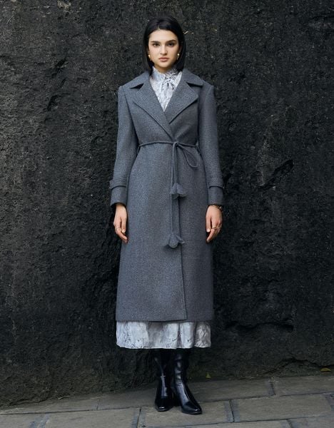  MĂNG TÔ DẠ BUỘC DÂY HOA EO 