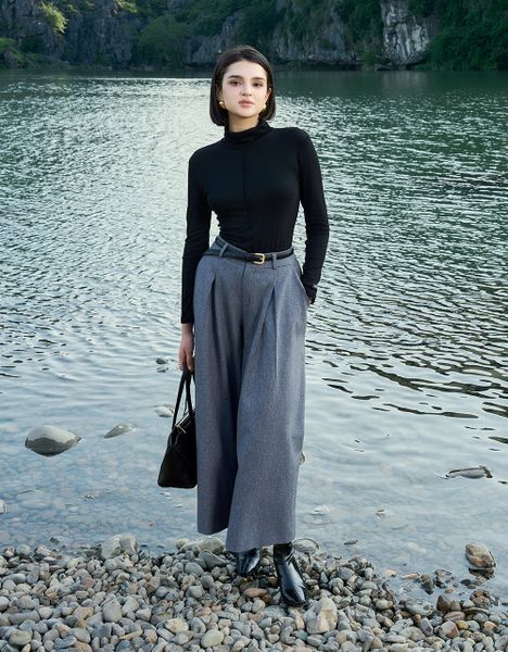  ÁO THUN LEN GÂN CỔ LỌ GÂN GIỮA 