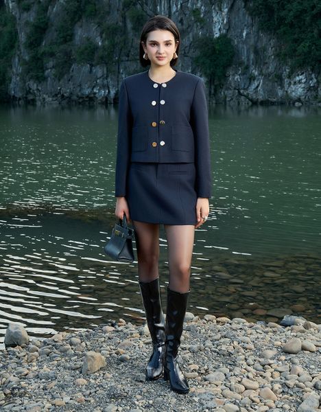  JUPE TÍM THAN VÂN CHÉO CƠI TÚI TRƯỚC 