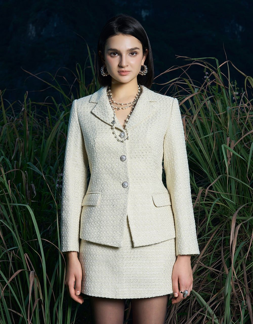  VEST TWEED SỢI KIM TUYẾN 